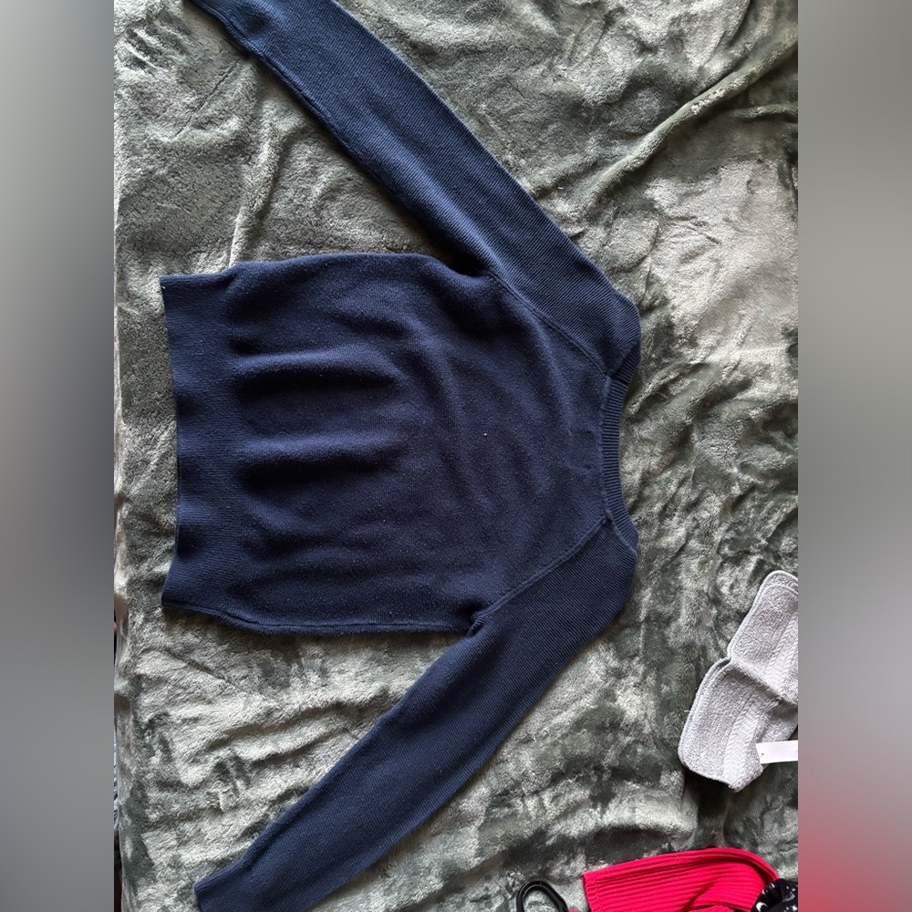 A dark blue cozy sweatshirt for winter